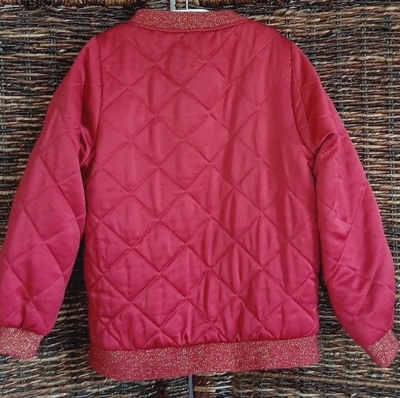 Disney Tutu Couture Bomber Jacket Girl's 7/8 Pink Quilted Coat Princess Patches - Picture 2 of 10